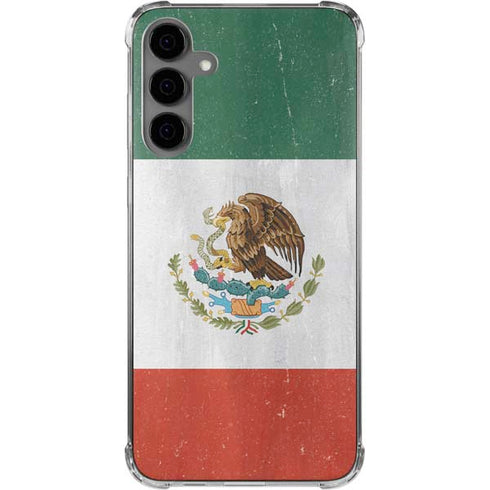Mexico Flag Distressed Galaxy S24 Plus Clear Case